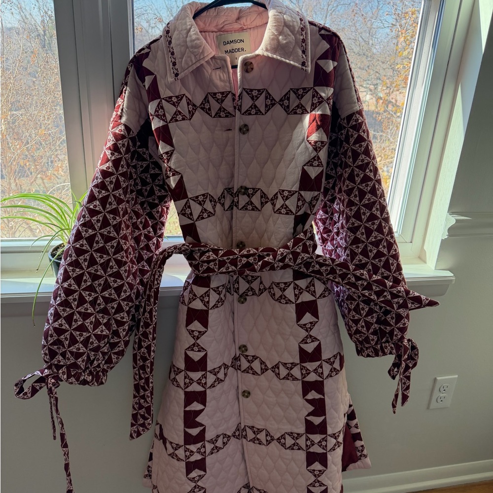Damson madder quilted coat
